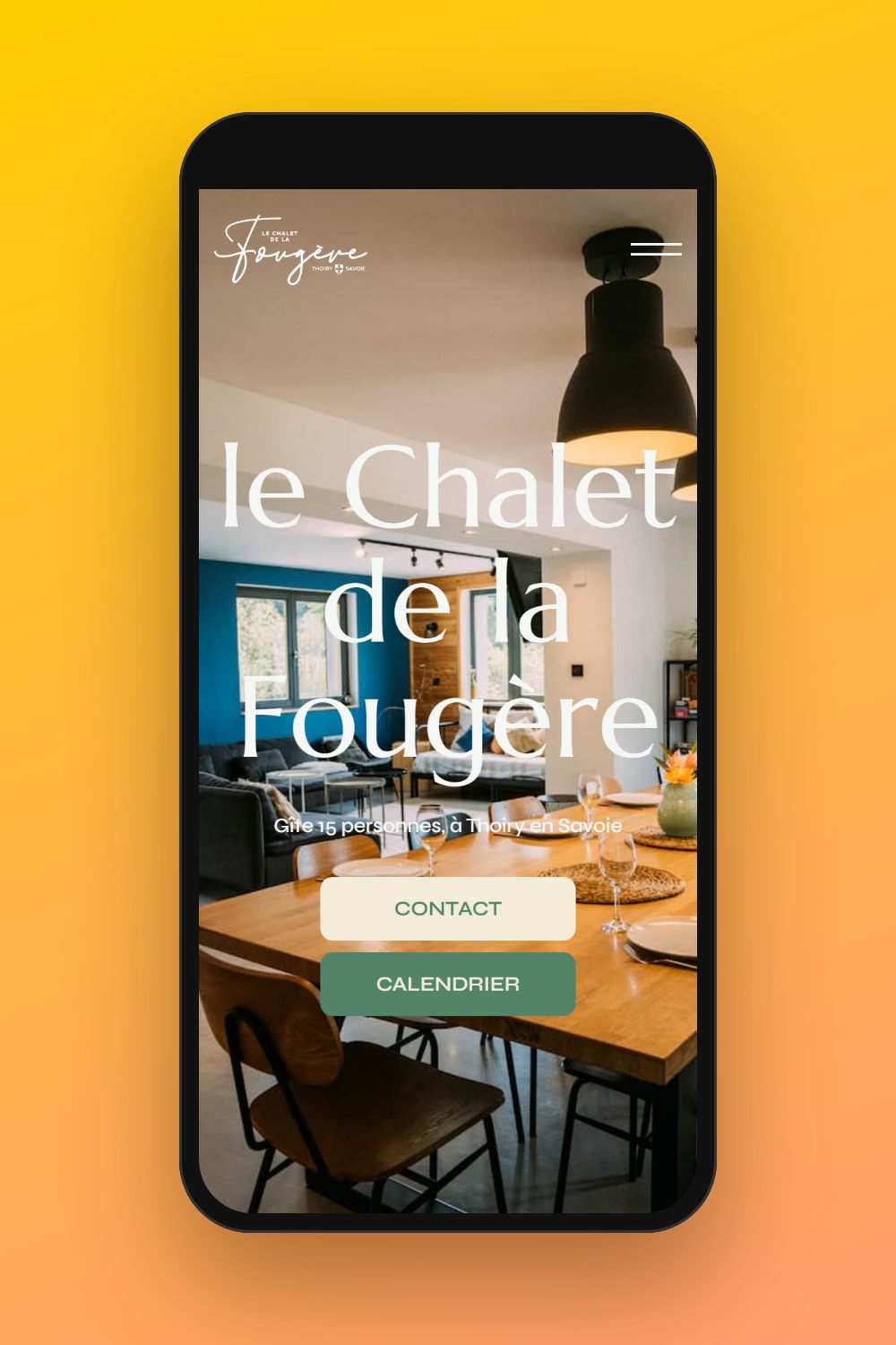 Site du Chalet de la Fougère sur mobile, hébergé par 404 Klub