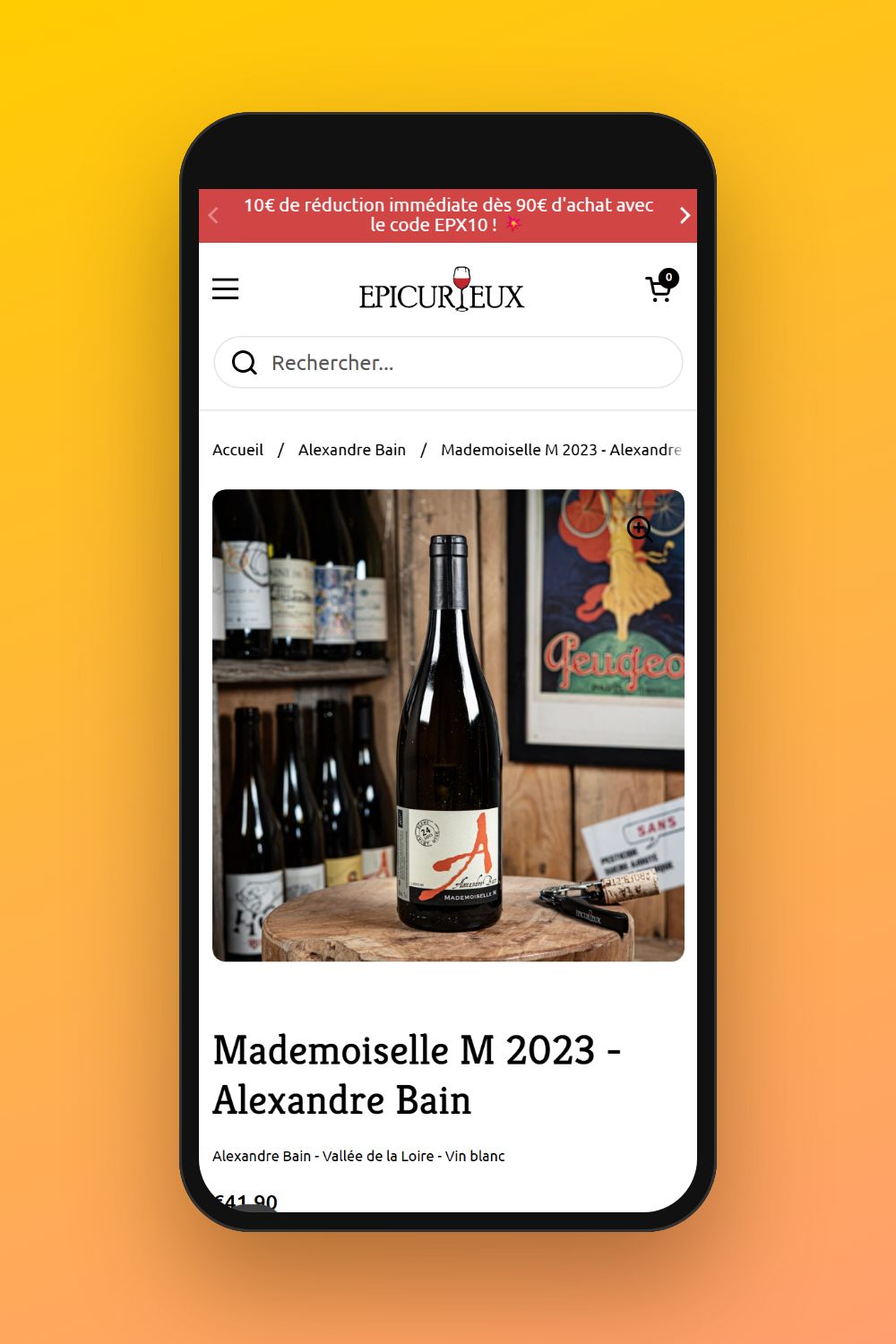 Fiche produit de la boutique Shopify Épi-curieux sur mobile